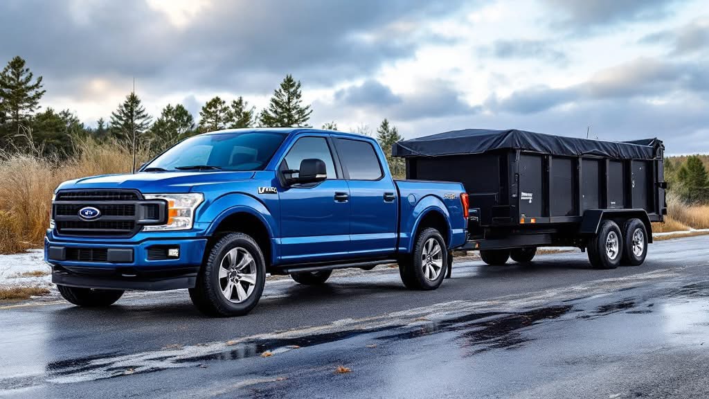 Garbage truck picking up trash bins on suburban street side.